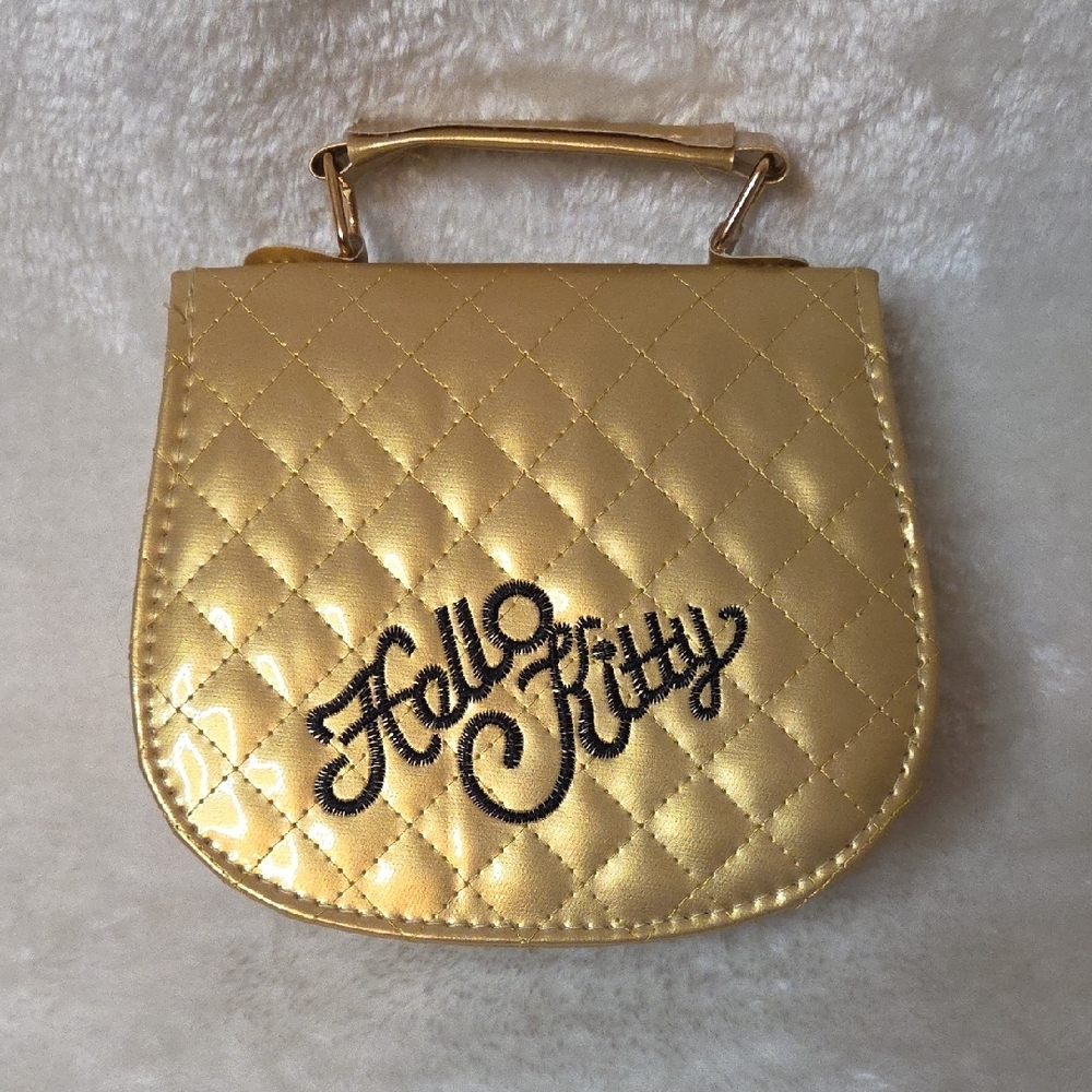 Hello Kitty Gold Quilted Crossbody Bag NWT - Picture 2 of 5